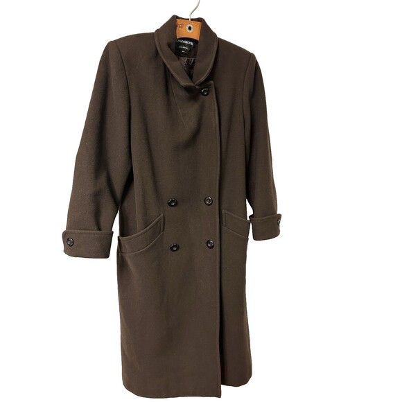 Donnybrook Coat Women's Petite 6P VTG 100% Wool Trench Coat Russia Pocket Button - Picture 2 of 9